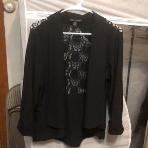 Black and lace fitting blazer